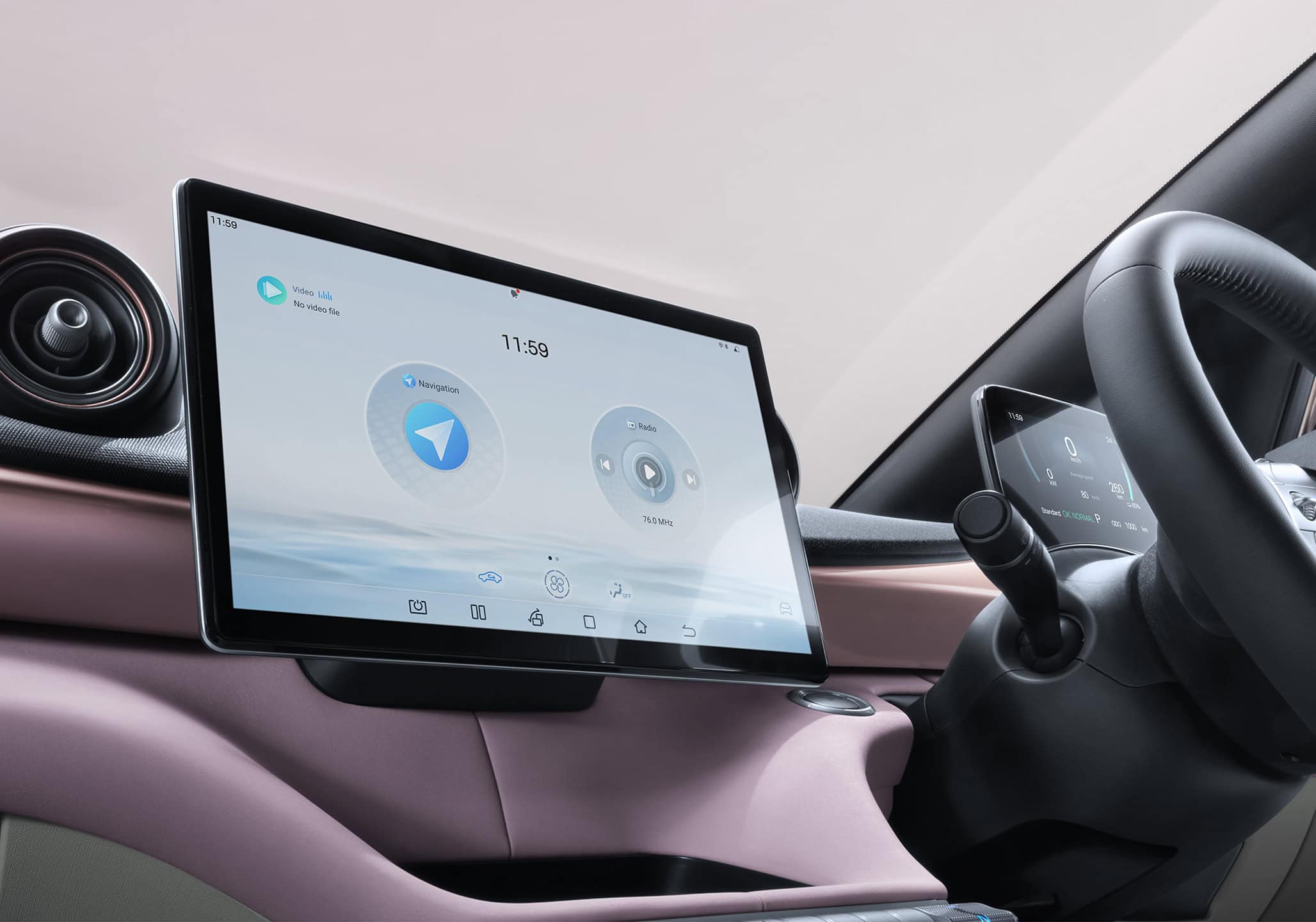 Màn hình giải trí trung tâm BYD Dolphin xoay ngang