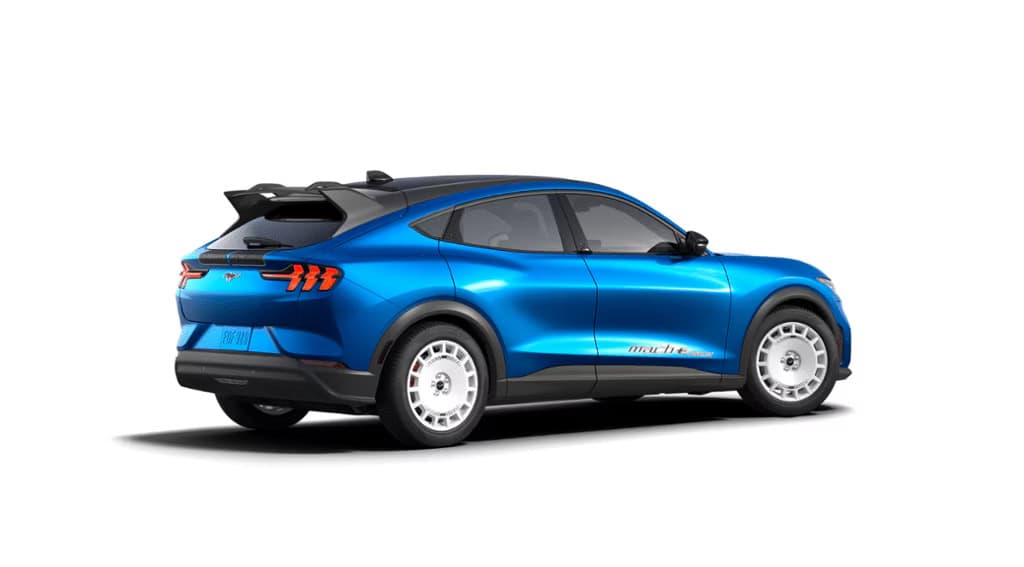 Ford Mustang Mach-E Rally màu xanh da trời
